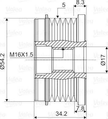 Valeo 588123 - Piedziņas skriemelis, Ģenerators www.autospares.lv