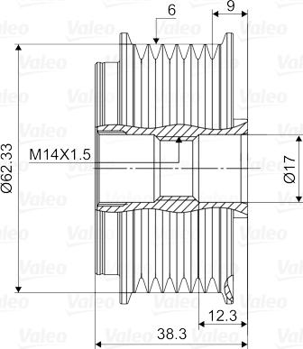 Valeo 588127 - Шкив генератора, муфта www.autospares.lv