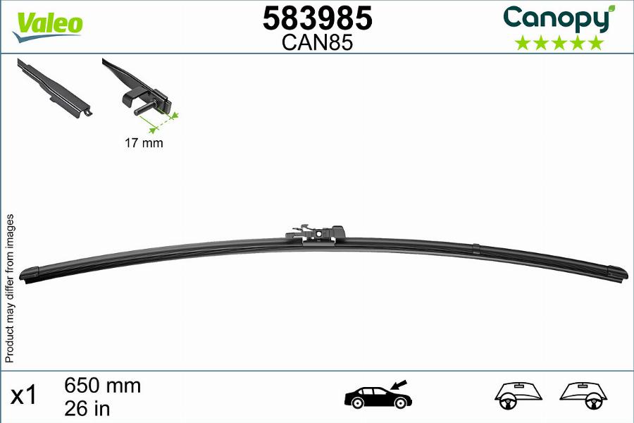 Valeo 583985 - Wiper Blade www.autospares.lv