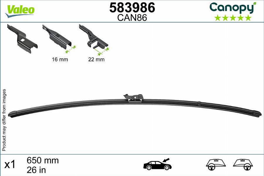 Valeo 583986 - Wiper Blade www.autospares.lv