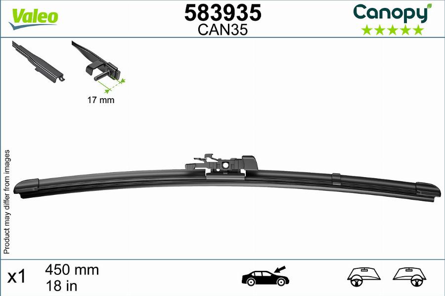 Valeo 583935 - Stikla tīrītāja slotiņa autospares.lv