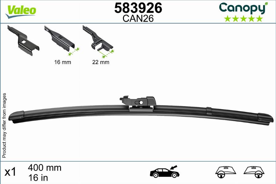 Valeo 583926 - Stikla tīrītāja slotiņa autospares.lv