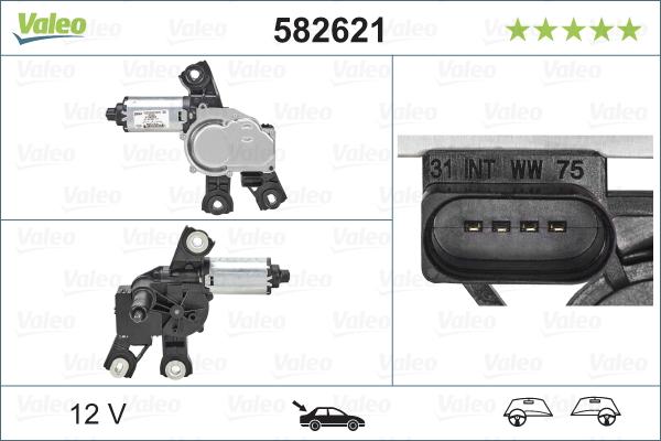 Valeo 582621 - Stikla tīrītāju motors www.autospares.lv