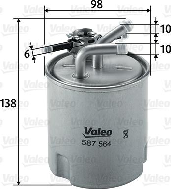 Valeo 587564 - Degvielas filtrs www.autospares.lv