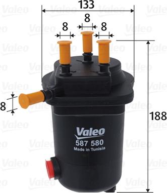 Valeo 587580 - Degvielas filtrs www.autospares.lv