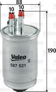 Valeo 587521 - Degvielas filtrs www.autospares.lv