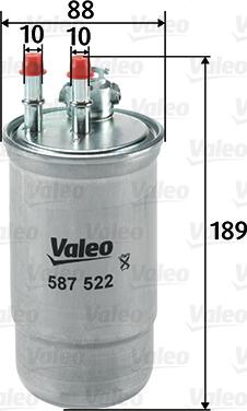 Valeo 587522 - Degvielas filtrs www.autospares.lv