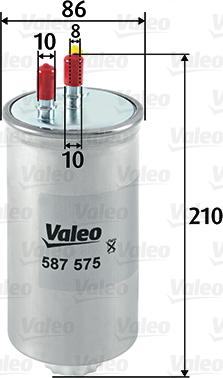 Valeo 587575 - Degvielas filtrs www.autospares.lv