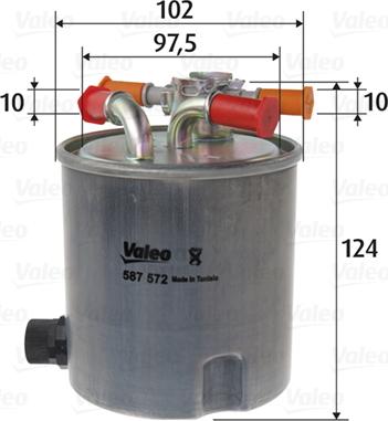 Valeo 587572 - Degvielas filtrs www.autospares.lv