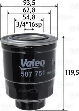 Valeo 587751 - Degvielas filtrs autospares.lv