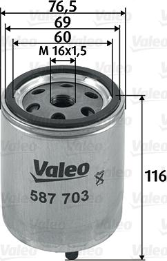 Valeo 587703 - Degvielas filtrs autospares.lv