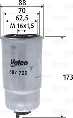 Valeo 587729 - Degvielas filtrs autospares.lv