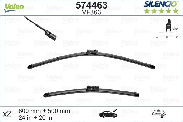 Valeo 574463 - Wiper Blade www.autospares.lv