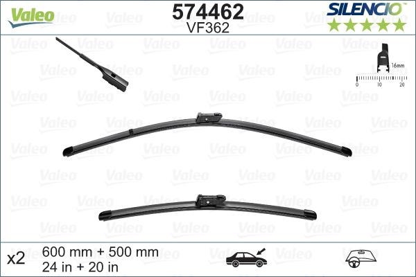 Valeo 574462 - Stikla tīrītāja slotiņa autospares.lv