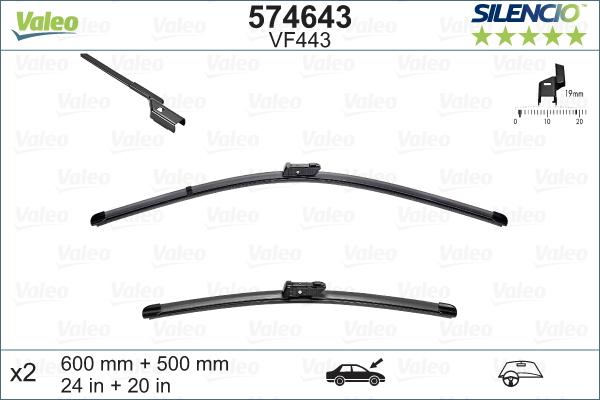 Valeo 574643 - Щетка стеклоочистителя www.autospares.lv