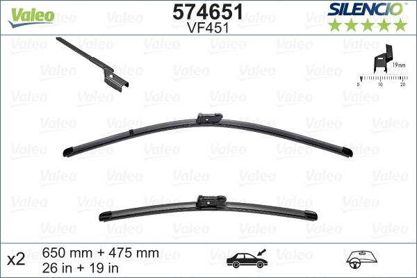 Valeo 574651 - Щетка стеклоочистителя www.autospares.lv