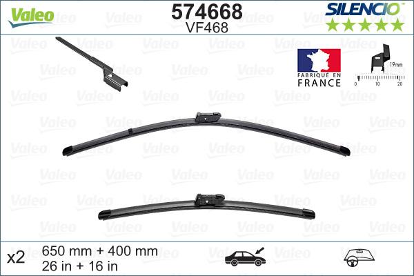 Valeo 574668 - Wiper Blade www.autospares.lv