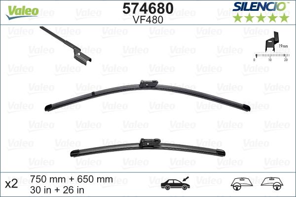 Valeo 574680 - Щетка стеклоочистителя www.autospares.lv