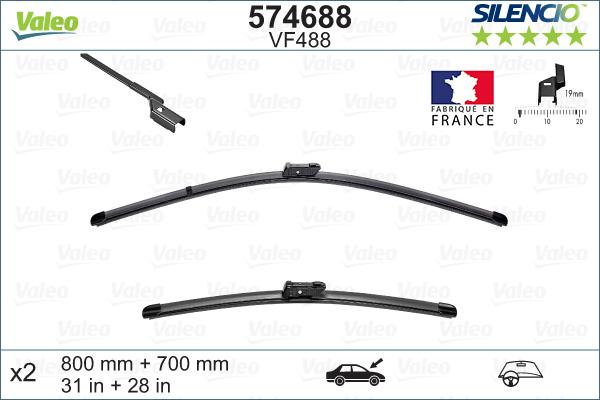 Valeo 574688 - Wiper Blade www.autospares.lv