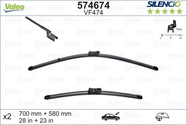 Valeo 574674 - Wiper Blade www.autospares.lv