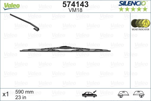 Valeo 574143 - Wiper Blade www.autospares.lv