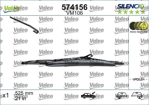 Valeo 574156 - Щетка стеклоочистителя www.autospares.lv