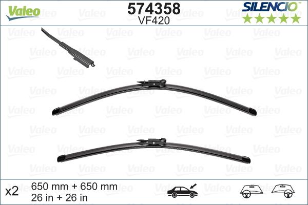 Valeo 574358 - Щетка стеклоочистителя www.autospares.lv