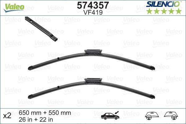 Valeo 574357 - Wiper Blade www.autospares.lv