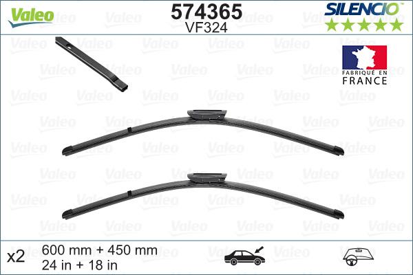 Valeo 574365 - Wiper Blade www.autospares.lv