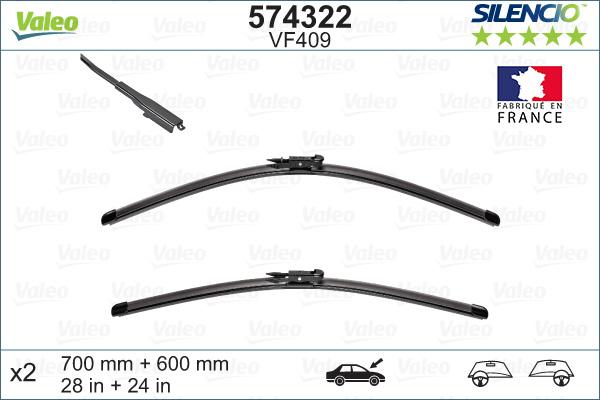 Valeo 574322 - Wiper Blade www.autospares.lv