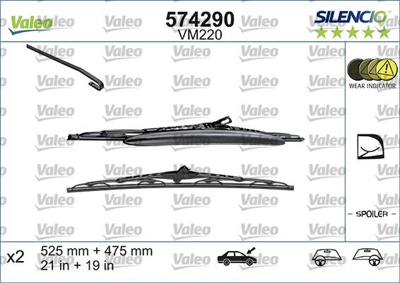 Valeo 574290 - Щетка стеклоочистителя www.autospares.lv