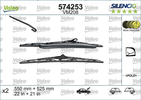 Valeo 574253 - Щетка стеклоочистителя www.autospares.lv