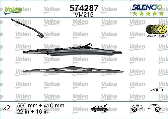 Valeo 574287 - Щетка стеклоочистителя www.autospares.lv