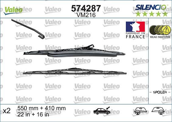 Valeo 574287 - Wiper Blade www.autospares.lv