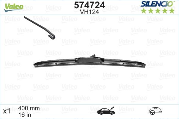 Valeo 574724 - Wiper Blade www.autospares.lv