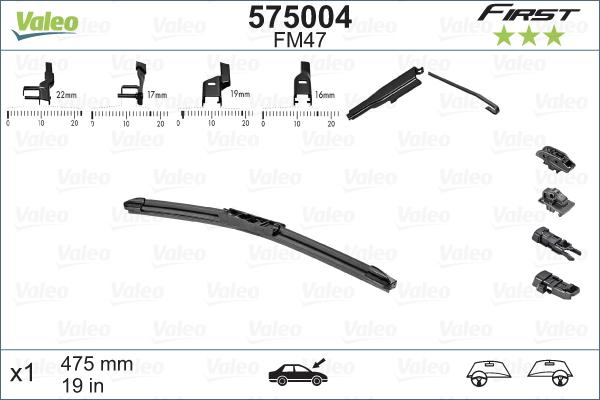 Valeo 575004 - Stikla tīrītāja slotiņa www.autospares.lv