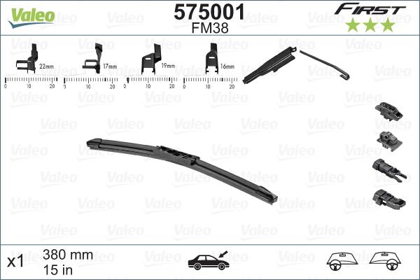 Valeo 575001 - Stikla tīrītāja slotiņa autospares.lv