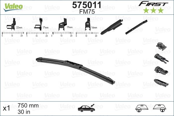 Valeo 575011 - Щетка стеклоочистителя www.autospares.lv