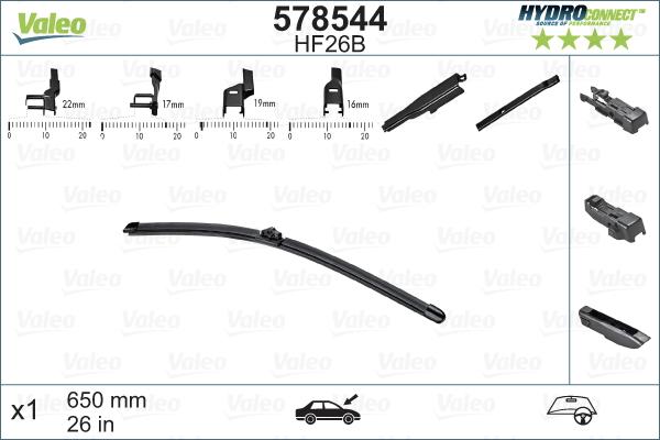 Valeo 578544 - Stikla tīrītāja slotiņa autospares.lv