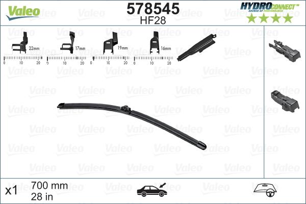 Valeo 578545 - Wiper Blade www.autospares.lv