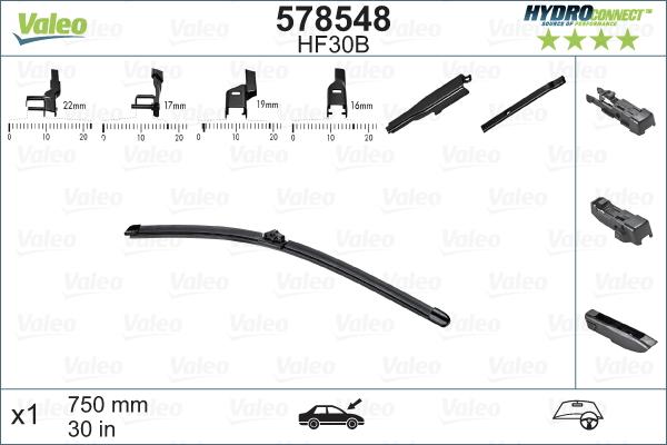 Valeo 578548 - Wiper Blade www.autospares.lv