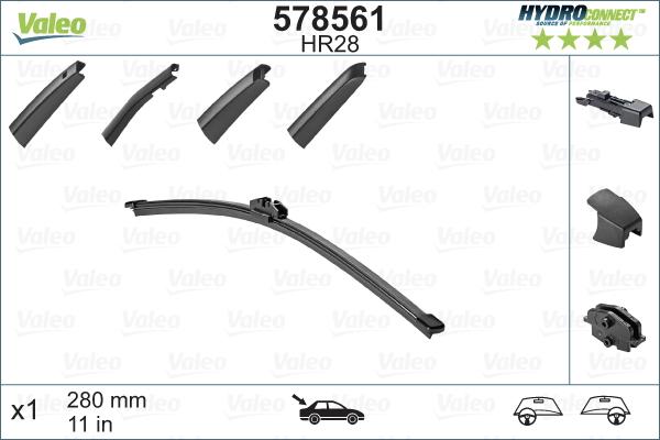 Valeo 578561 - Stikla tīrītāja slotiņa autospares.lv