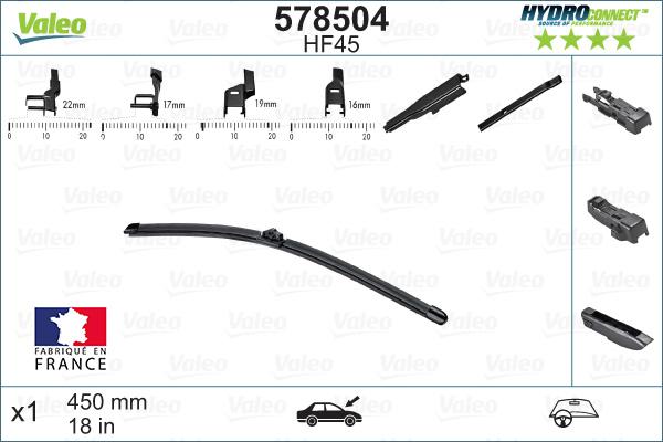 Valeo 578504 - Stikla tīrītāja slotiņa autospares.lv