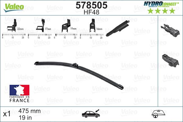 Valeo 578505 - Wiper Blade www.autospares.lv