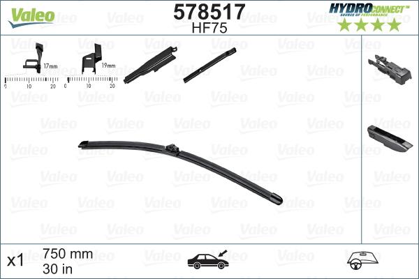 Valeo 578517 - Щетка стеклоочистителя www.autospares.lv