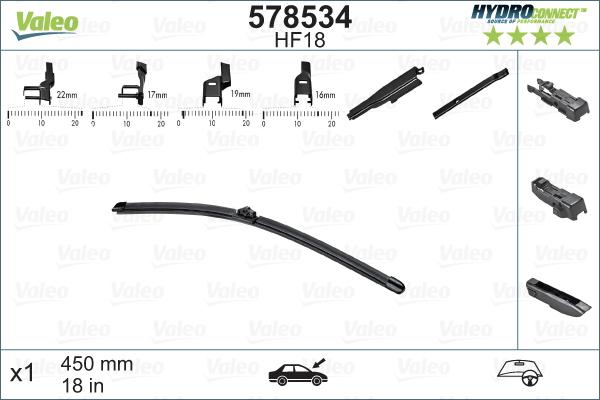 Valeo 578534 - Stikla tīrītāja slotiņa autospares.lv