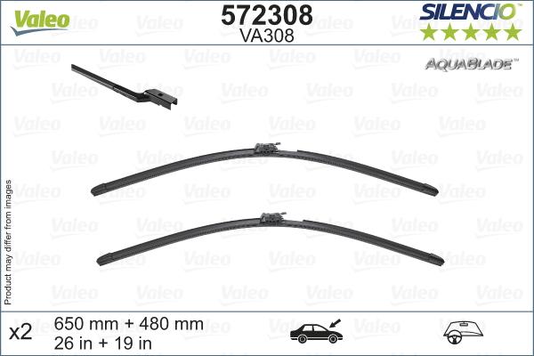 Valeo 572308 - Stikla tīrītāja slotiņa autospares.lv