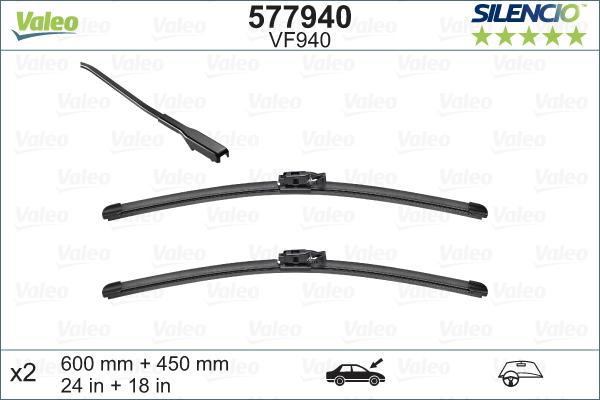 Valeo 577940 - Щетка стеклоочистителя www.autospares.lv