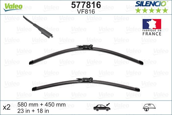 Valeo 577816 - Щетка стеклоочистителя www.autospares.lv