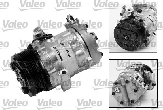 Valeo 699308 - Kompresors, Gaisa kond. sistēma www.autospares.lv